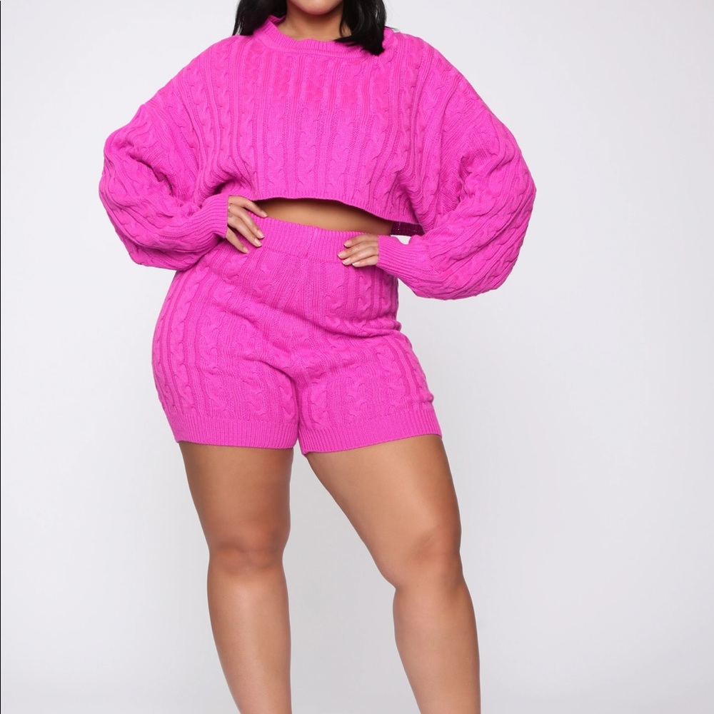 FashionNova Figueroa Set Fuchsia
